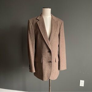 Rare Japan for Bloomingdale’s Tweed Wool Blazer Brown Soft Lambswool Coat